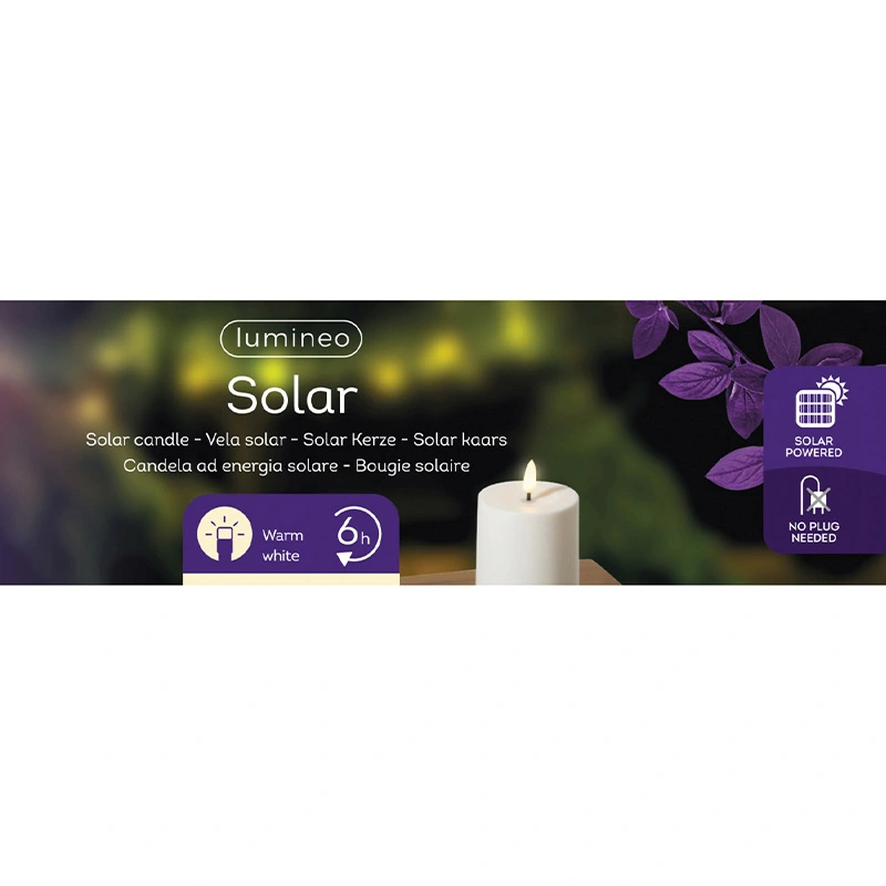 Solar Buitenkaars Kunststof Wit - Ø7x15 cm - afbeelding 4