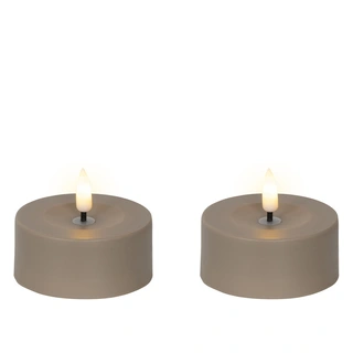 Solar Buitenkaarsen Kunststof Bruin - Ø7x3,2 cm|De Boet
