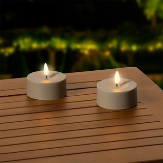 Solar Buitenkaarsen Kunststof Bruin - Ø7x3,2 cm - afbeelding 3