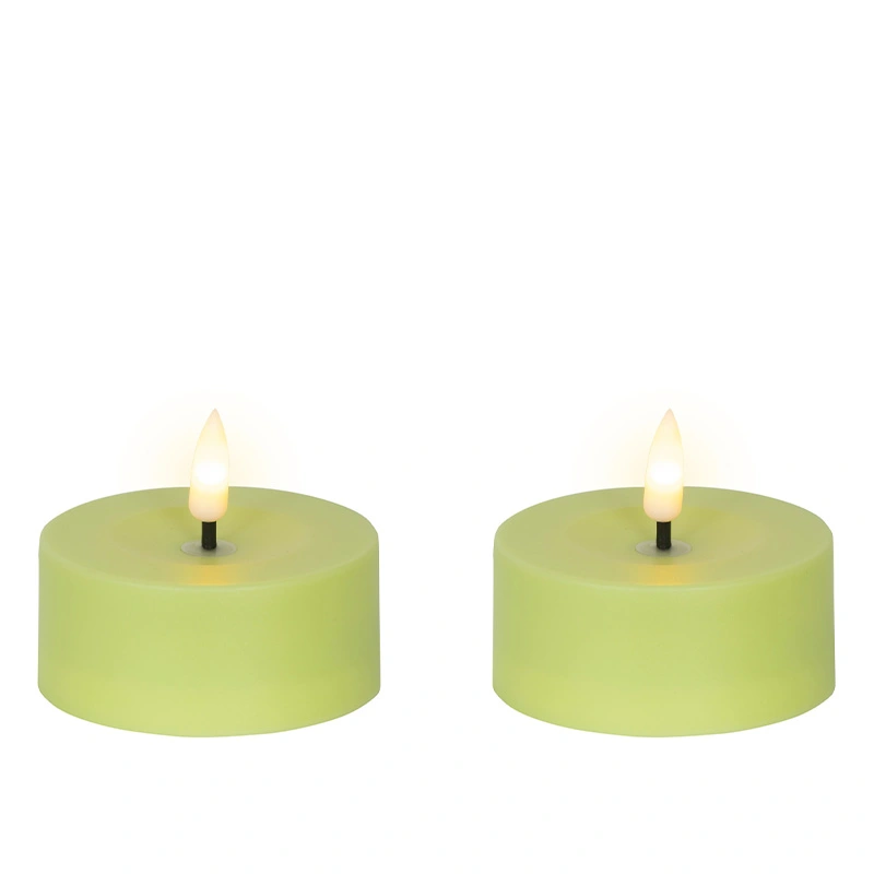 Solar Buitenkaarsen Kunststof Groen - Ø7x3,2 cm - afbeelding 1