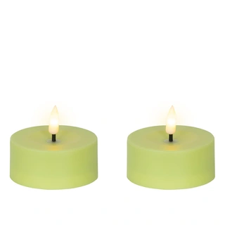 Solar Buitenkaarsen Kunststof Groen - Ø7x3,2 cm|De Boet