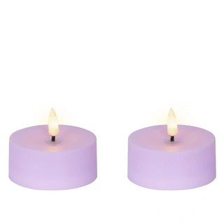 Solar Buitenkaarsen Kunststof Lila - Ø7x3,2 cm|De Boet