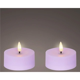 Solar Buitenkaarsen Kunststof Lila - Ø7x3,2 cm - afbeelding 2