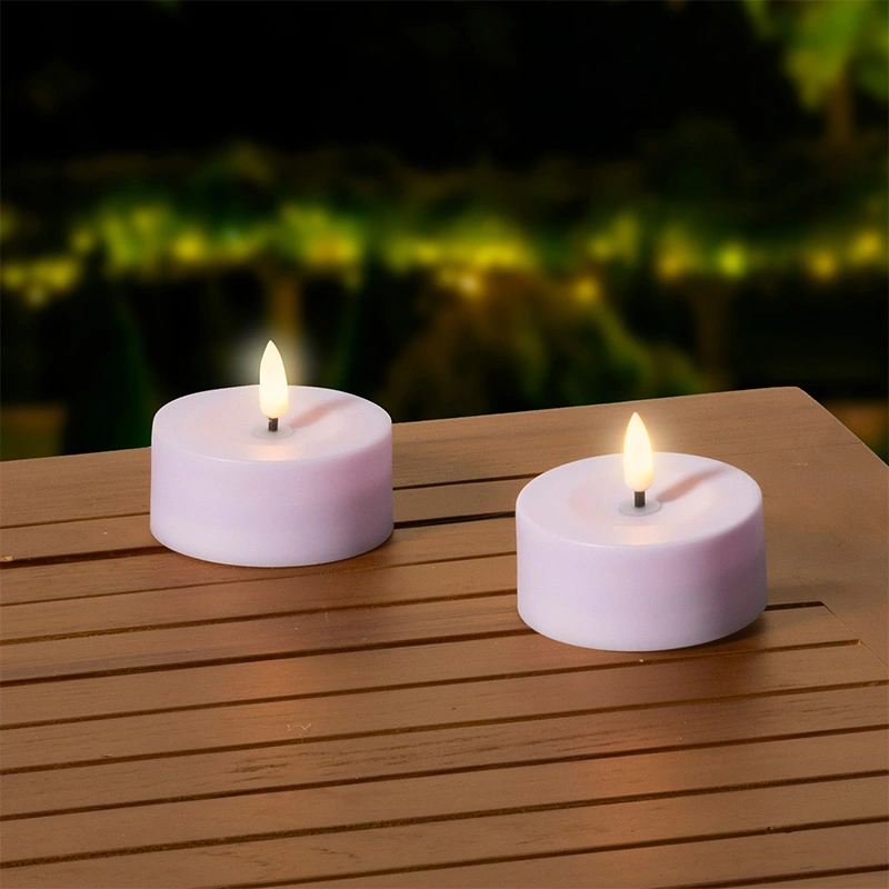 Solar Buitenkaarsen Kunststof Lila - Ø7x3,2 cm - afbeelding 3