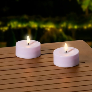 Solar Buitenkaarsen Kunststof Lila - Ø7x3,2 cm - afbeelding 3
