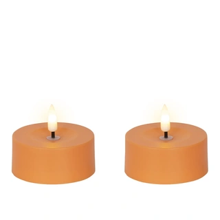 Solar Buitenkaarsen Kunststof Oranje - Ø7x3,2 cm| Boet