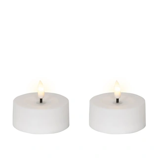 Solar Buitenkaarsen Kunststof Wit - Ø7x3,2 cm| De Boet