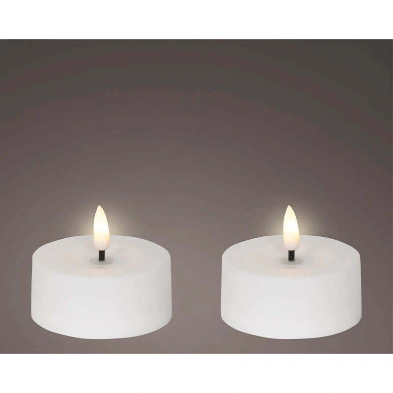 Solar Buitenkaarsen Kunststof Wit - Ø7x3,2 cm - afbeelding 2