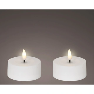 Solar Buitenkaarsen Kunststof Wit - Ø7x3,2 cm - afbeelding 2