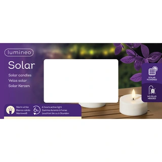 Solar Buitenkaarsen Kunststof Wit - Ø7x3,2 cm - afbeelding 4
