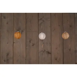 Anna's Collection Solar Lampionnen 10 LED 2,5 m - Wit/Oker Geel | De Boet