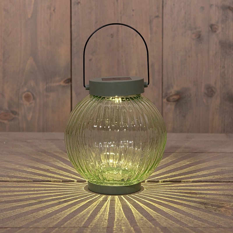 Solar Lantaarn Glas Olijf - 14,5x15 cm