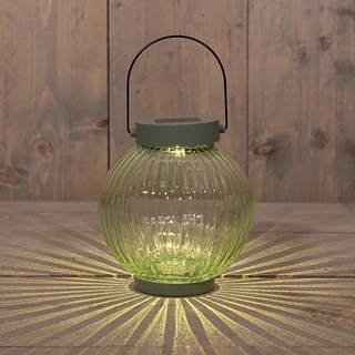 Solar Lantaarn Glas Olijf - 14,5x15 cm