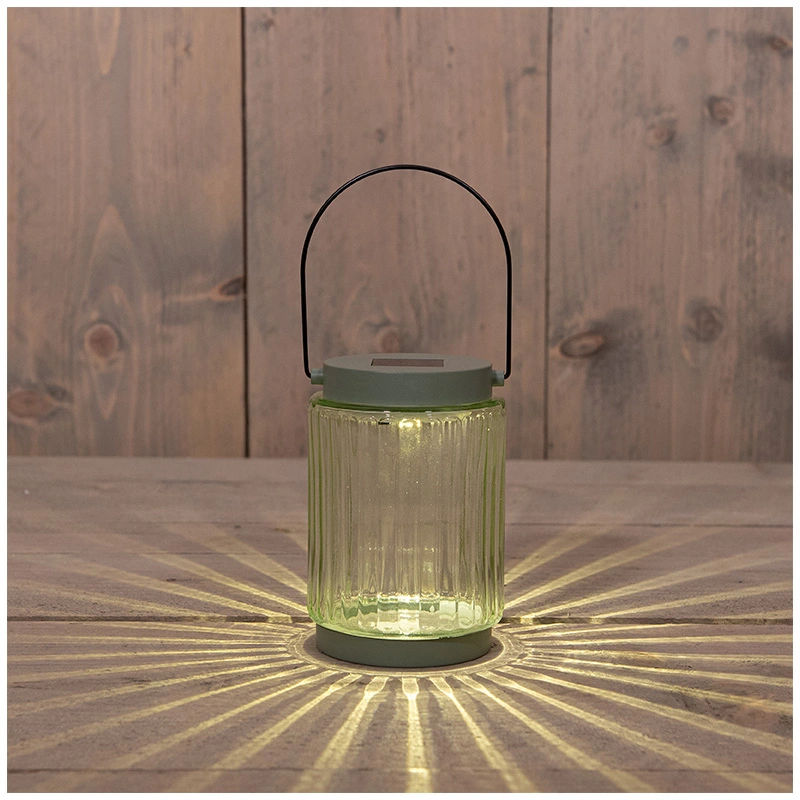 Solar Lantaarn Glas Olijf - 8,5x12 cm