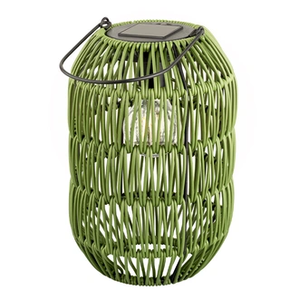 Solar Lantaarn Wicker Ijzer Donker Groen - Warm Wit - afbeelding 1