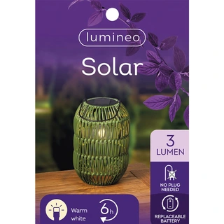 Solar Lantaarn Wicker Ijzer Donker Groen - Warm Wit - afbeelding 4