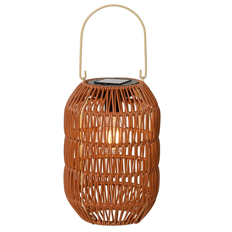 Solar Lantaarn Wicker Ijzer Terra - Warm Wit - afbeelding 1