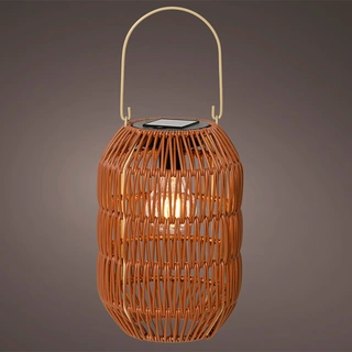 Solar Lantaarn Wicker Ijzer Terra - Warm Wit - afbeelding 2