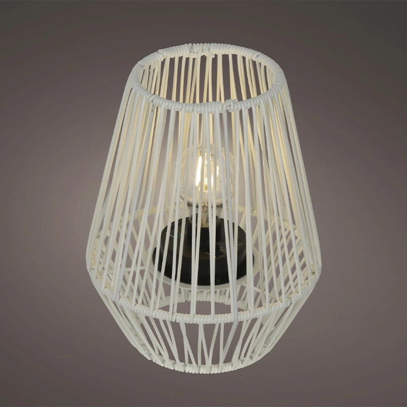 Solar Lantaarn Wicker Wit - Warm Wit - afbeelding 2