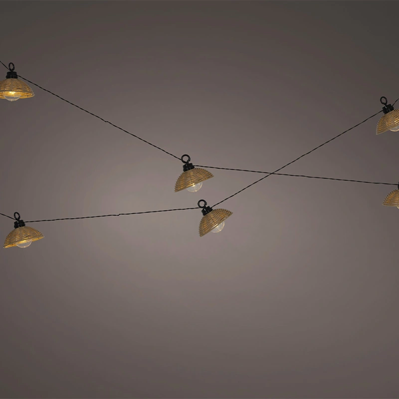 Solar Partylight Wicker Naturel 250 cm - Warm Wit - afbeelding 2