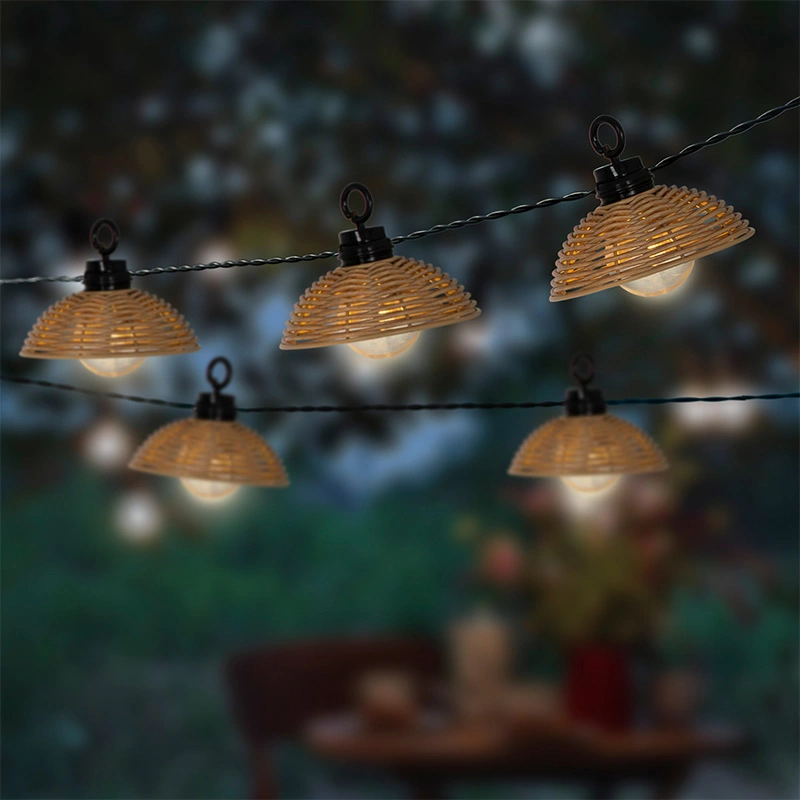 Solar Partylight Wicker Naturel 250 cm - Warm Wit - afbeelding 3