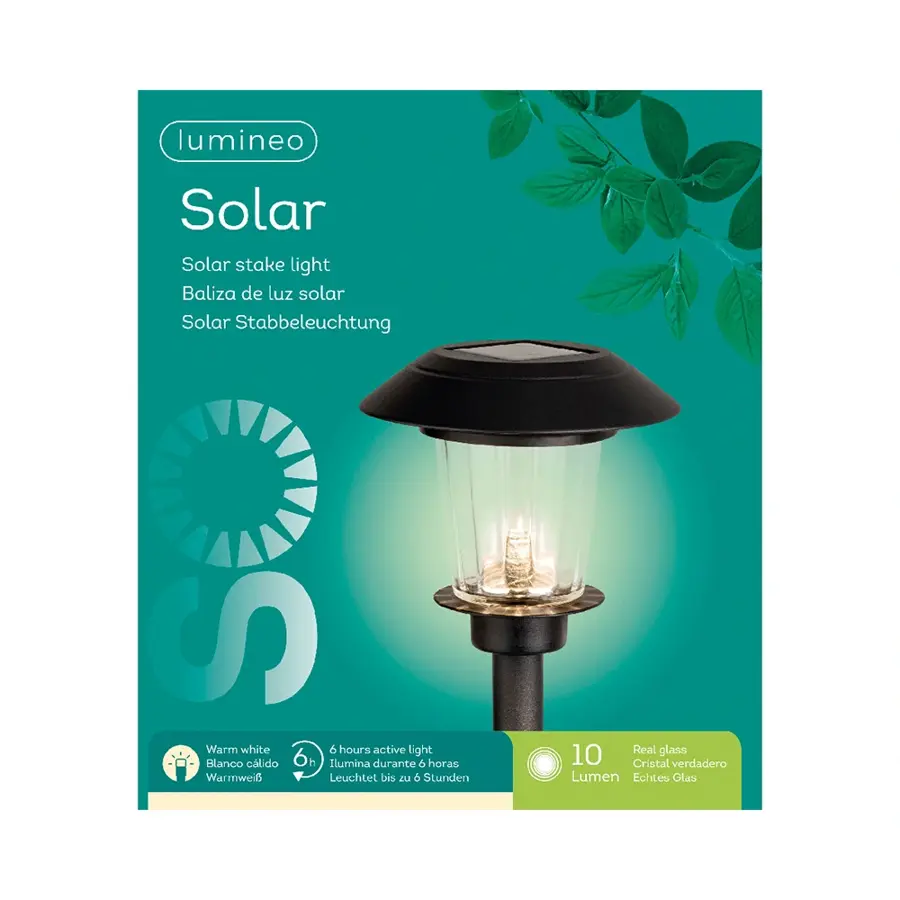 Solar Stake Light Zwart - 17x35 cm - afbeelding 3