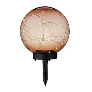 Solar Stake Light Bol Amber - 20x28 cm - afbeelding 1