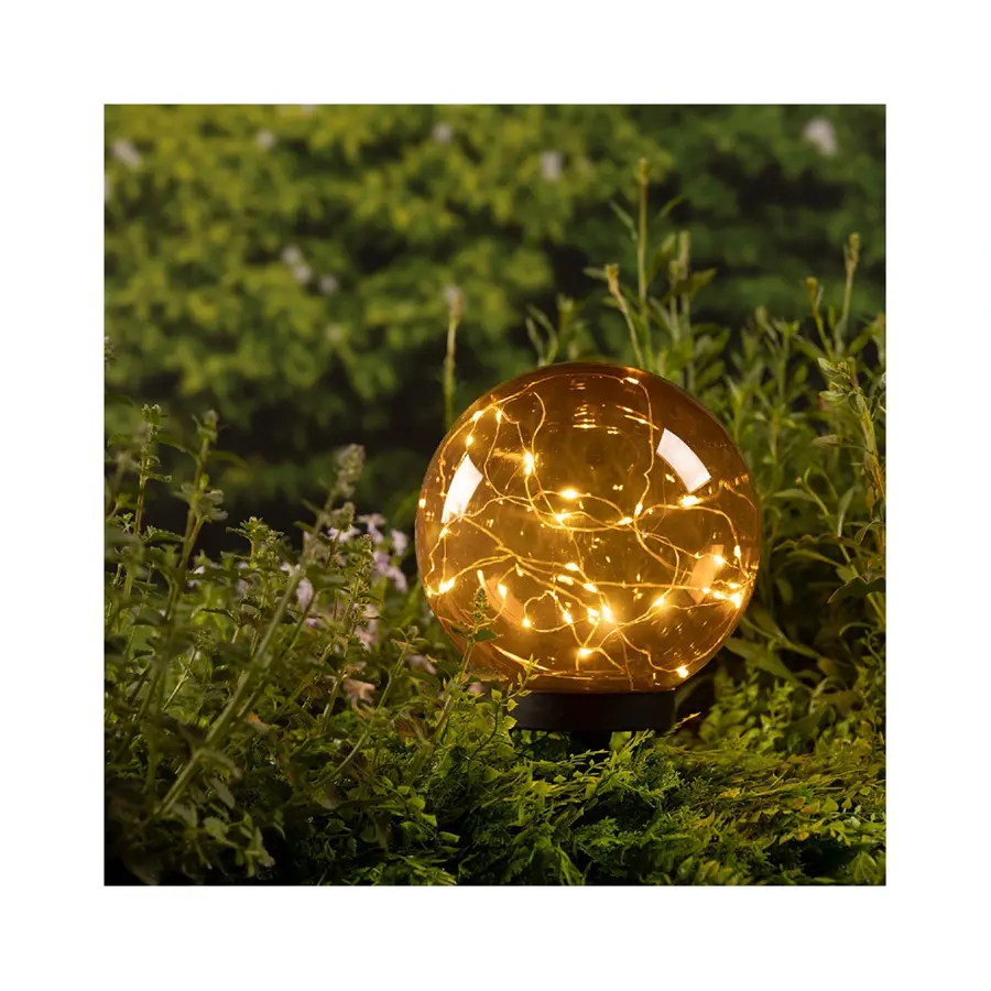 Solar Stake Light Bol Amber - 20x28 cm - afbeelding 4