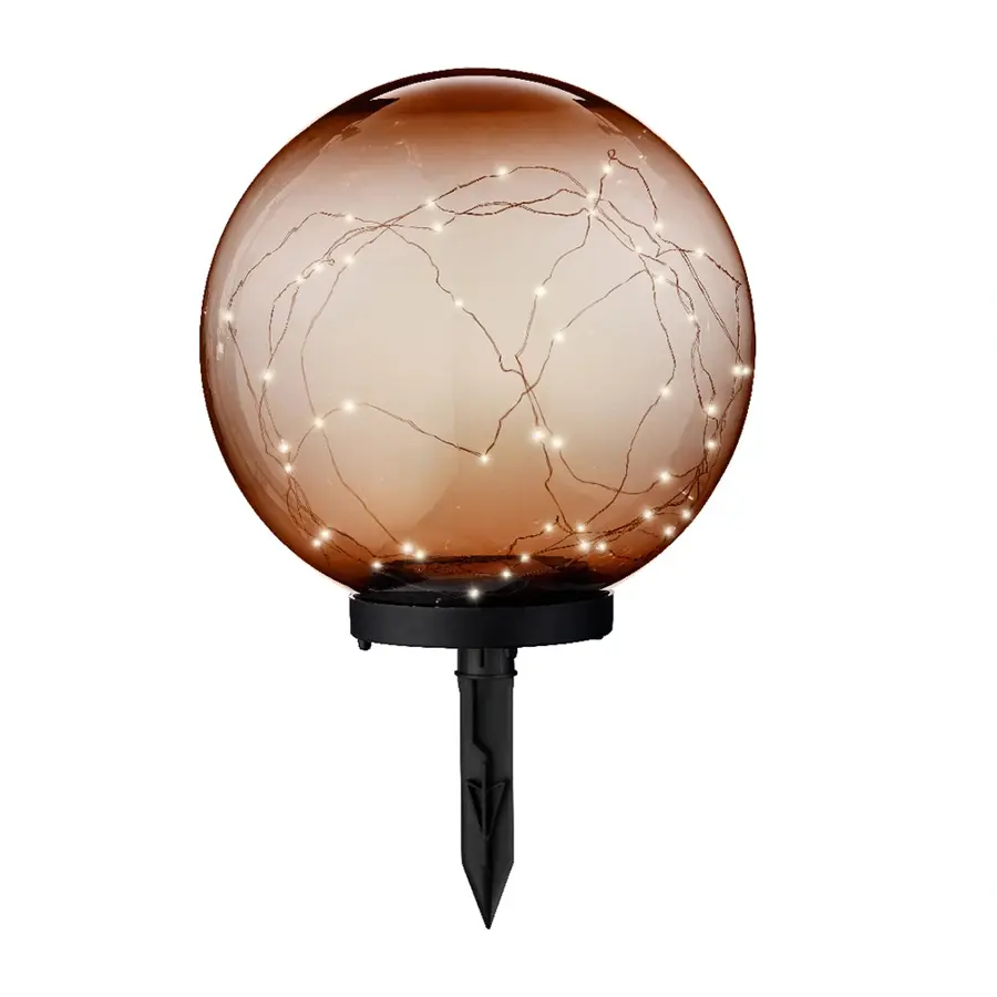 Solar Stake Light Bol Amber - 30x38 cm - afbeelding 1