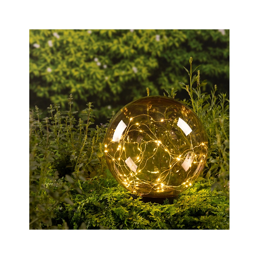 Solar Stake Light Bol Amber - 30x38 cm - afbeelding 3