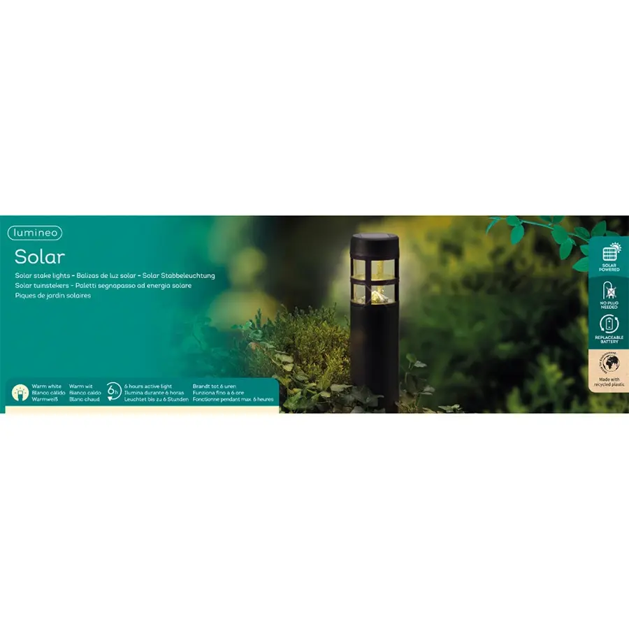 Solar Stake Light Zwart - 7,2x28 cm - afbeelding 4