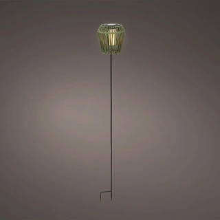 Solar Tuinsteker Wicker Groen 104 cm - Flame