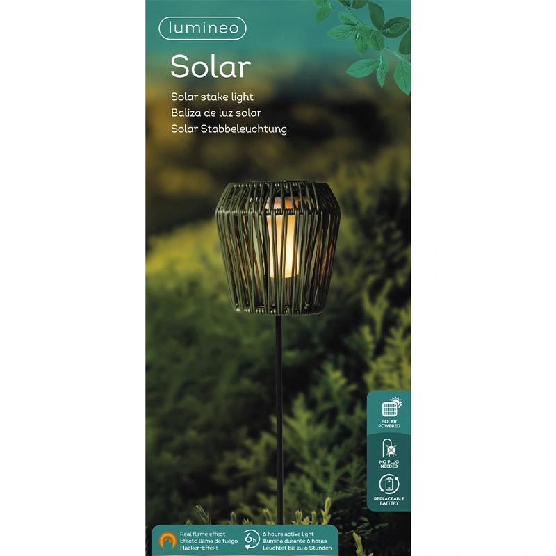 Solar Tuinsteker Wicker Groen 104 cm - Flame - afbeelding 4