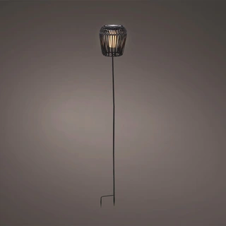 Solar Tuinsteker Wicker Zwart 104 cm - Flame