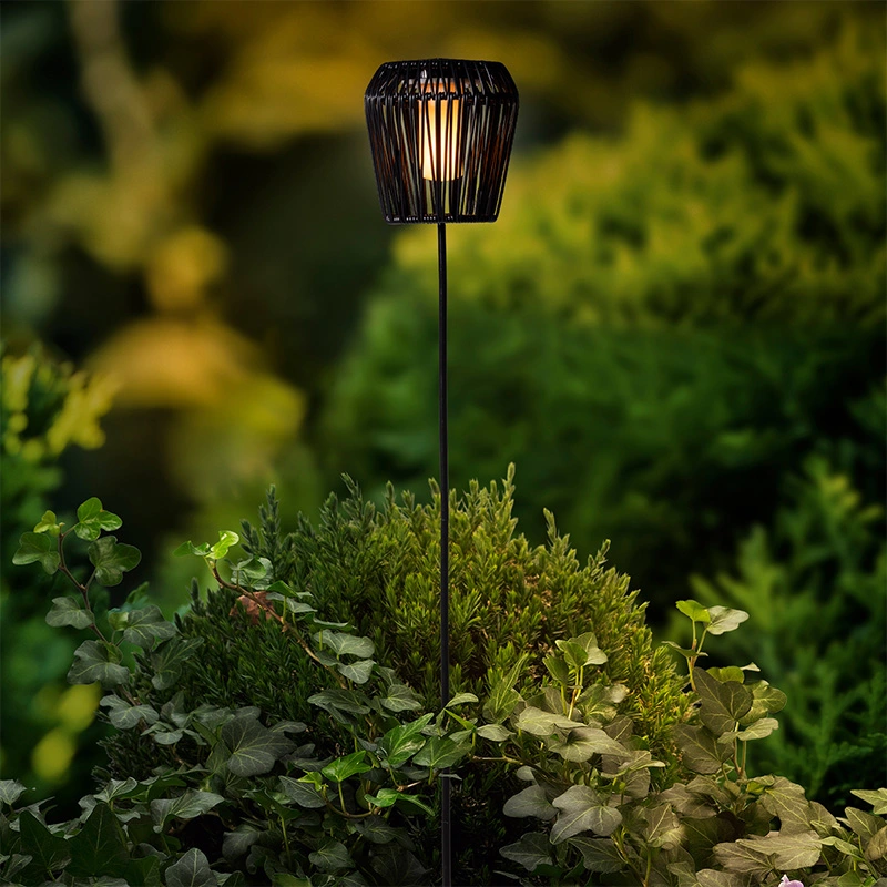 Solar Tuinsteker Wicker Zwart 104 cm - Flame - afbeelding 3