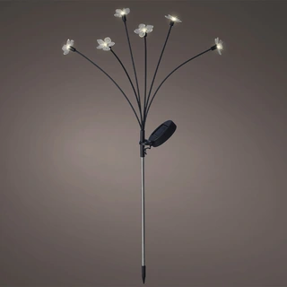 Solar Tuinsteker Zwart Bloem 70 cm - Warm Wit - afbeelding 1