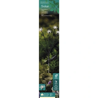 Solar Tuinsteker Zwart Bloem 70 cm - Warm Wit - afbeelding 4