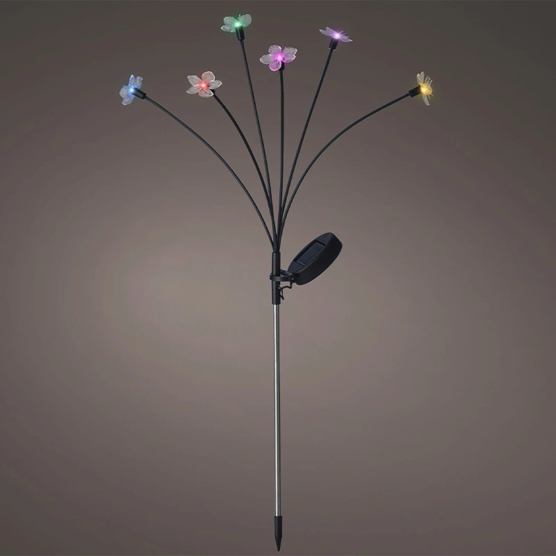 Solar Tuinsteker Zwart Bloem 70 cm - Multi - afbeelding 1