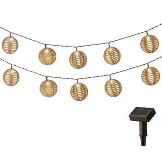 Solar Stringlights Wicker Bol Bruin - 270 cm - afbeelding 1