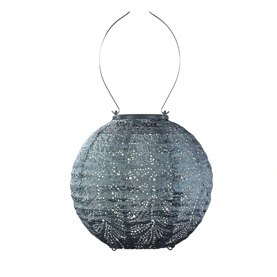 Lumiz Solar Lampion Round 20 - Folia - Grijs/Blauw