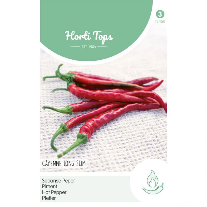 Horti Tops Peper Cayenna, Spaanse Lange Rode - afbeelding 1