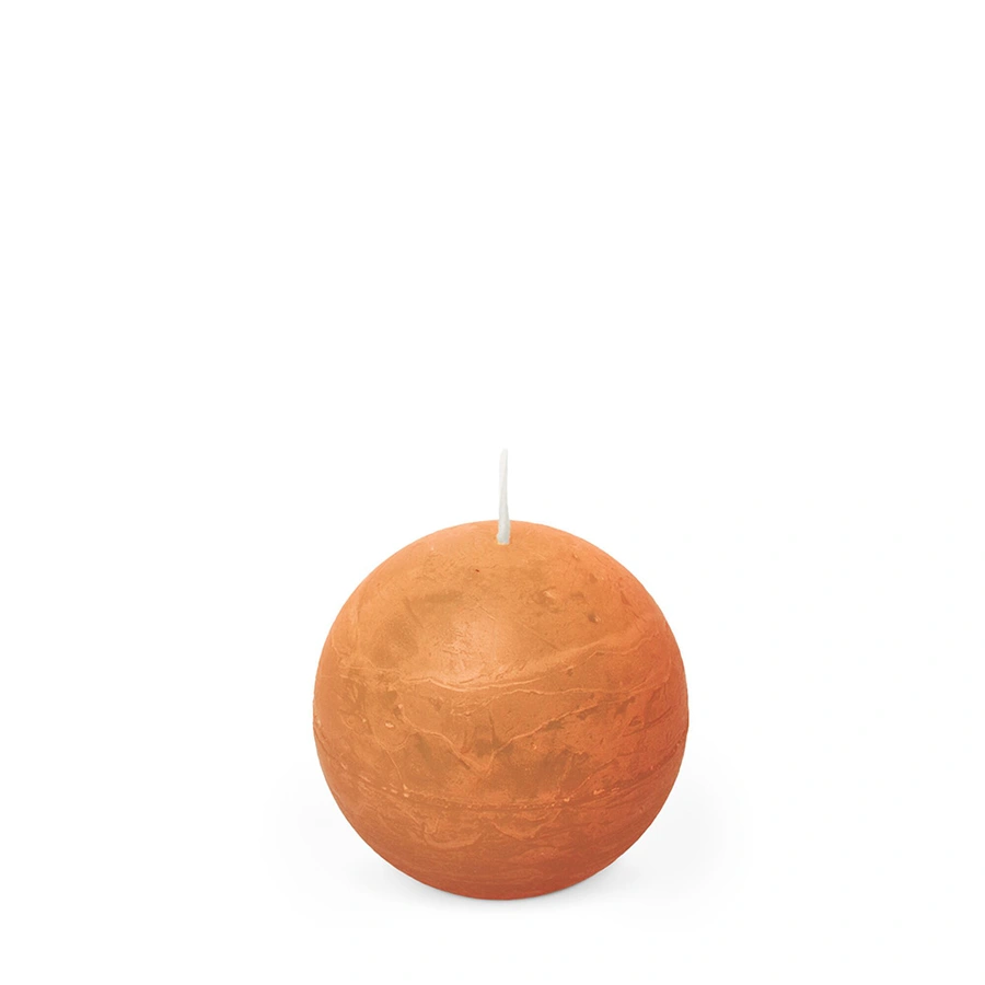 Spaas Rustieke Bolkaars Ø8 cm - Oranje