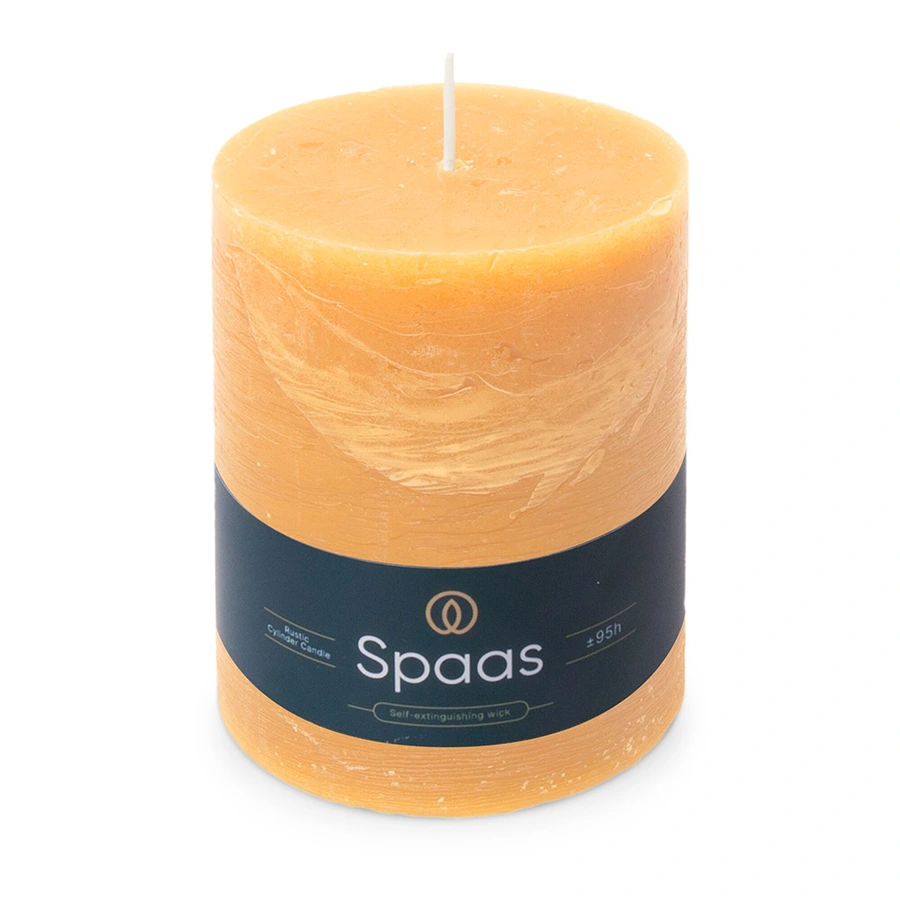 Spaas Rustieke Cilinderkaars Ø10x13 cm - Beige