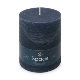 Spaas Rustieke Cilinderkaars Ø10x13 cm - Donkerblauw
