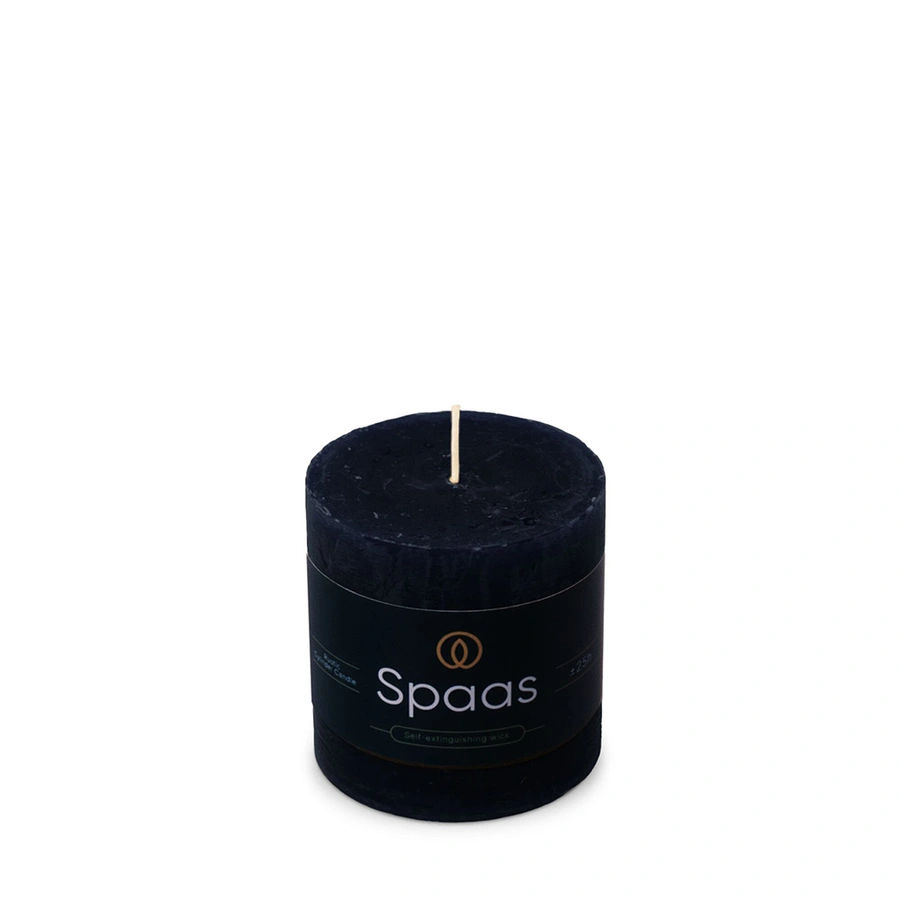 Spaas Rustieke Cilinderkaars Ø7x7 cm - Donkerblauw