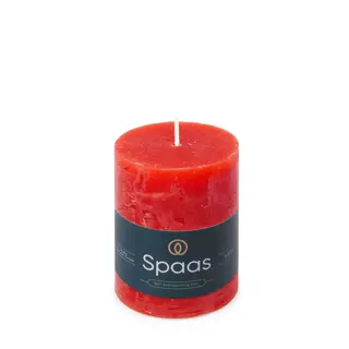 Spaas Rustieke Cilinderkaars Ø7x9,5 cm - Rood