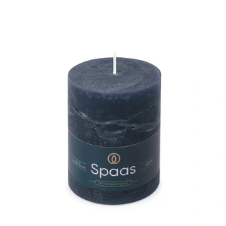 Spaas Rustieke Cilinderkaars Ø8x11 cm - Donkerblauw