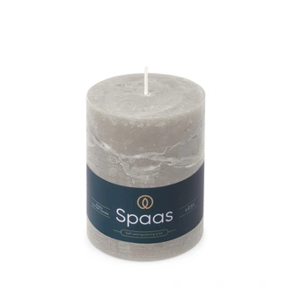 Spaas Rustieke Cilinderkaars Ø8x11 cm - Grijs