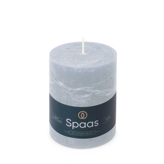Spaas Rustieke Cilinderkaars Ø8x11 cm - Lichtblauw
