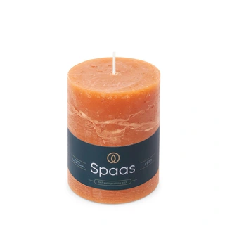 Spaas Rustieke Cilinderkaars Ø8x11 cm - Oranje